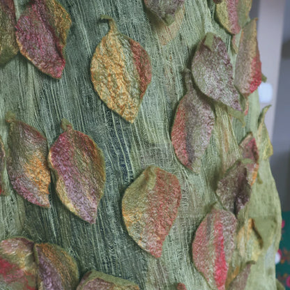 Silk Shawl with Leaf Motifs